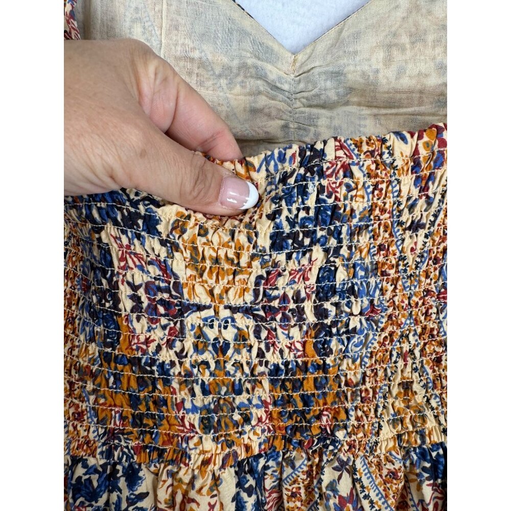 Caroline‎ Constas Floral print ruffle tiered maxi dress cottage milk maid sz M - Picture 5 of 11